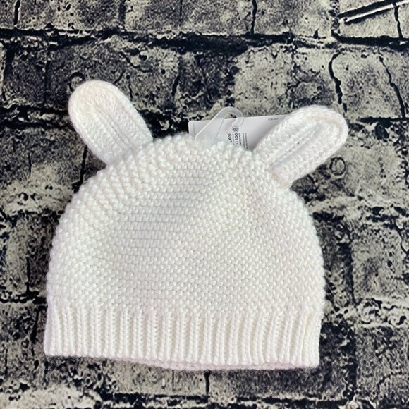 Carter's Just One You Infant One Size Easter Bunny Ears Hat Knit Crochet White - Picture 6 of 7